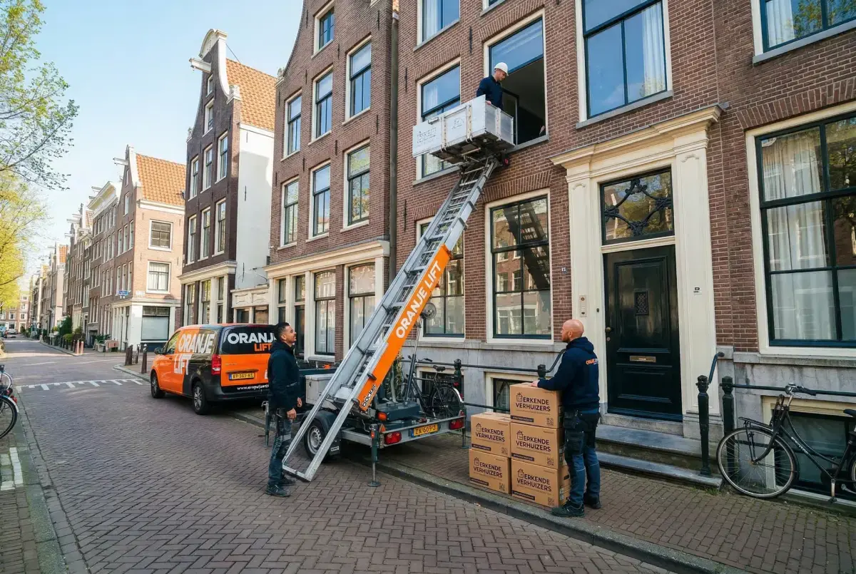 Compacte lift voor verhuizing in smalle straat Beverwijk