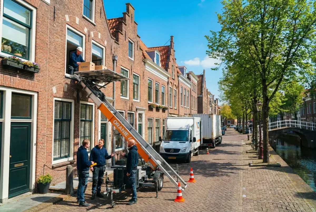 Aanhangerlift bij woning in Beverwijk