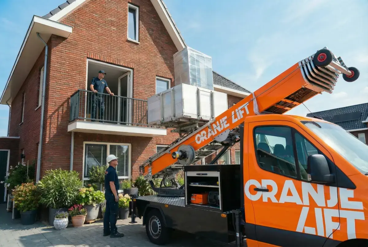 Verhuislift close-up detail in Beverwijk